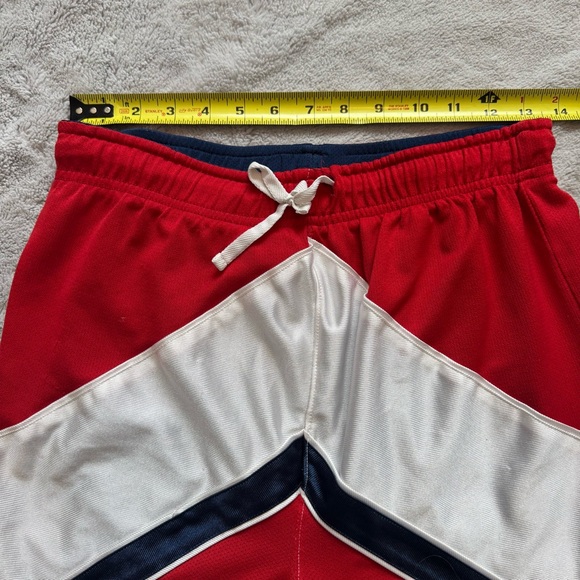 Vintage Reversible Basketball Shorts Red White Navy Chevron Pro Cut 90s Medium - Picture 3 of 10